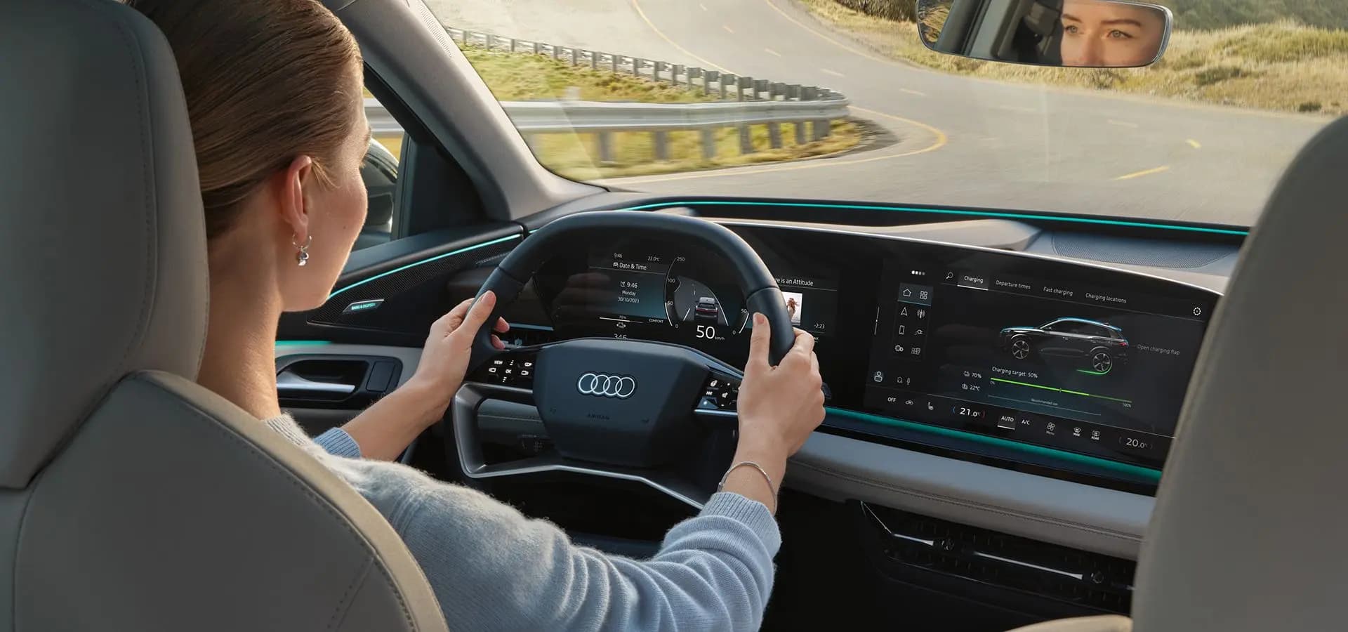 Audi Q6 e-tron: Design de interiores progressivo