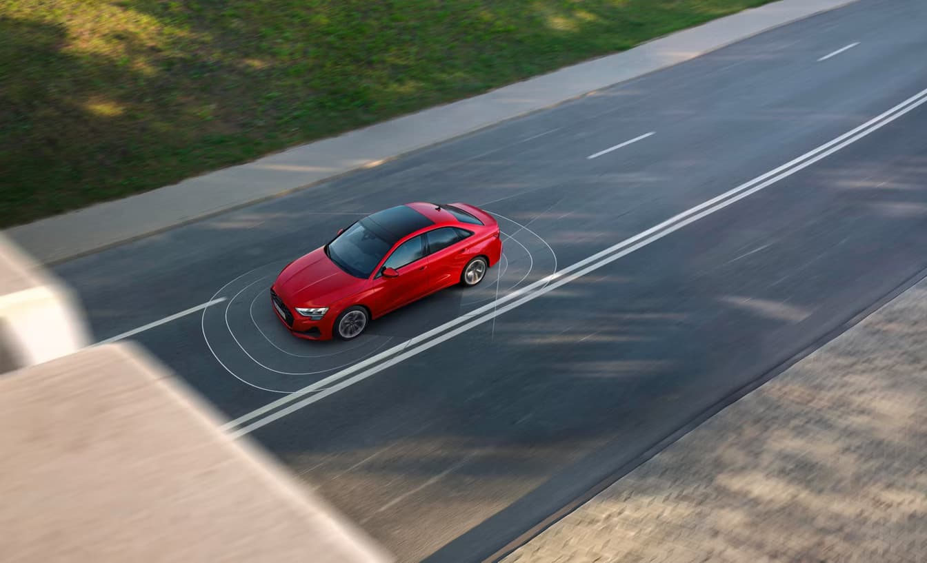 Audi A3 Sedan: Aviso de Mudança de Faixa com Aviso de Saída e o Assistente de Tráfego Cruzado Traseiro
